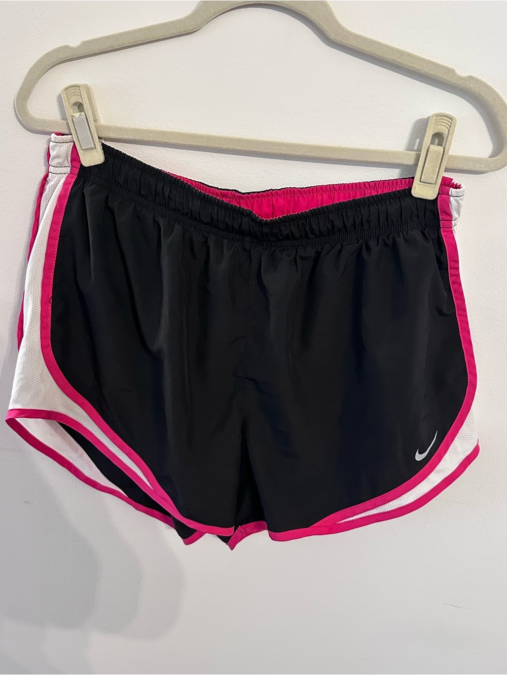 Nike Dri-FIT Tempo Running Shorts Black Pink White Size Small